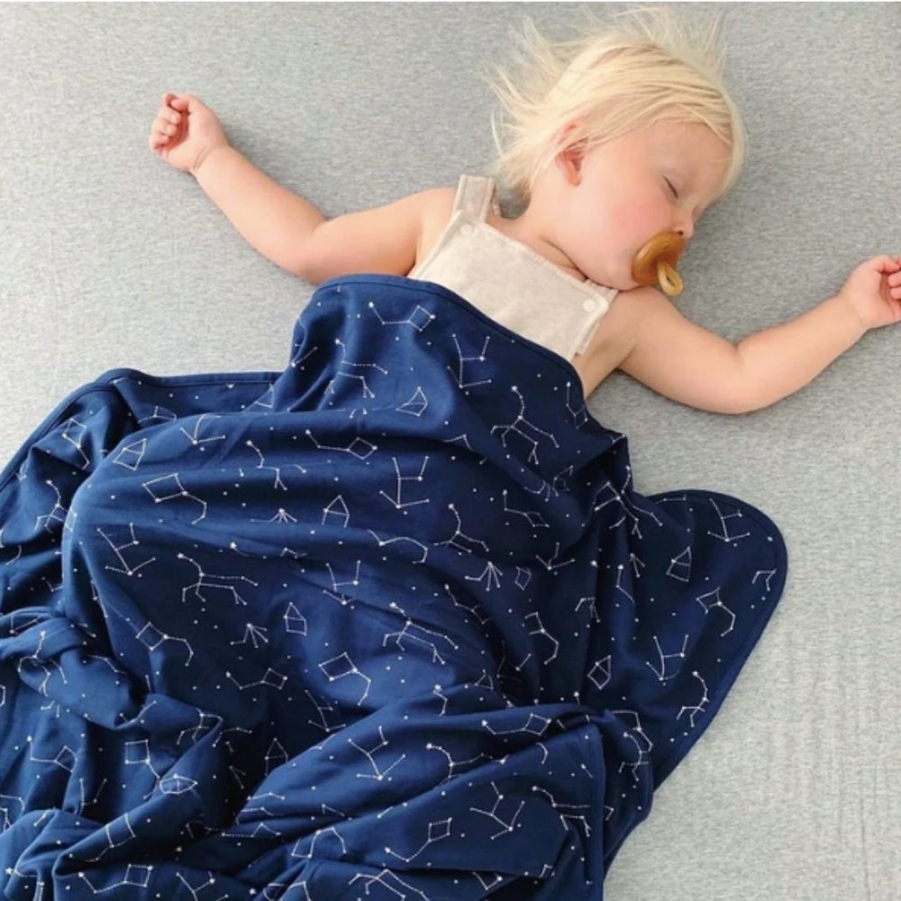Woolino 4 Season Merino Toddler Blanket, Night Sky